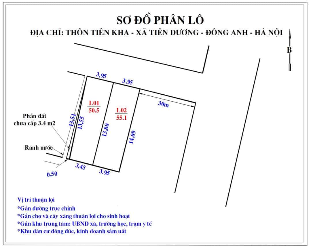 Bán mảnh đất ngõ ô tô tại Tiên Dương, giá 2,4 tỷ 51m, mảnh đất vừa tiền, có thể mua ở hay đầu tư