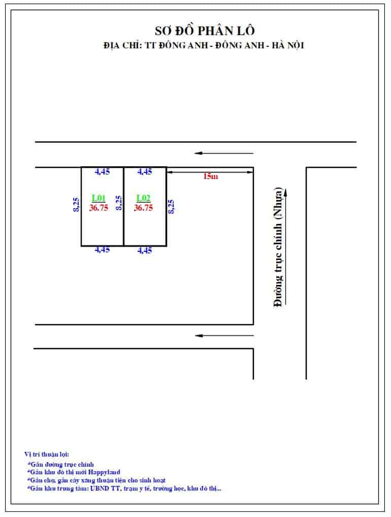 Cần bán nhanh đất Nguyên Khê Đông Anh đường tài chính hơn 1 tỷ 37m2