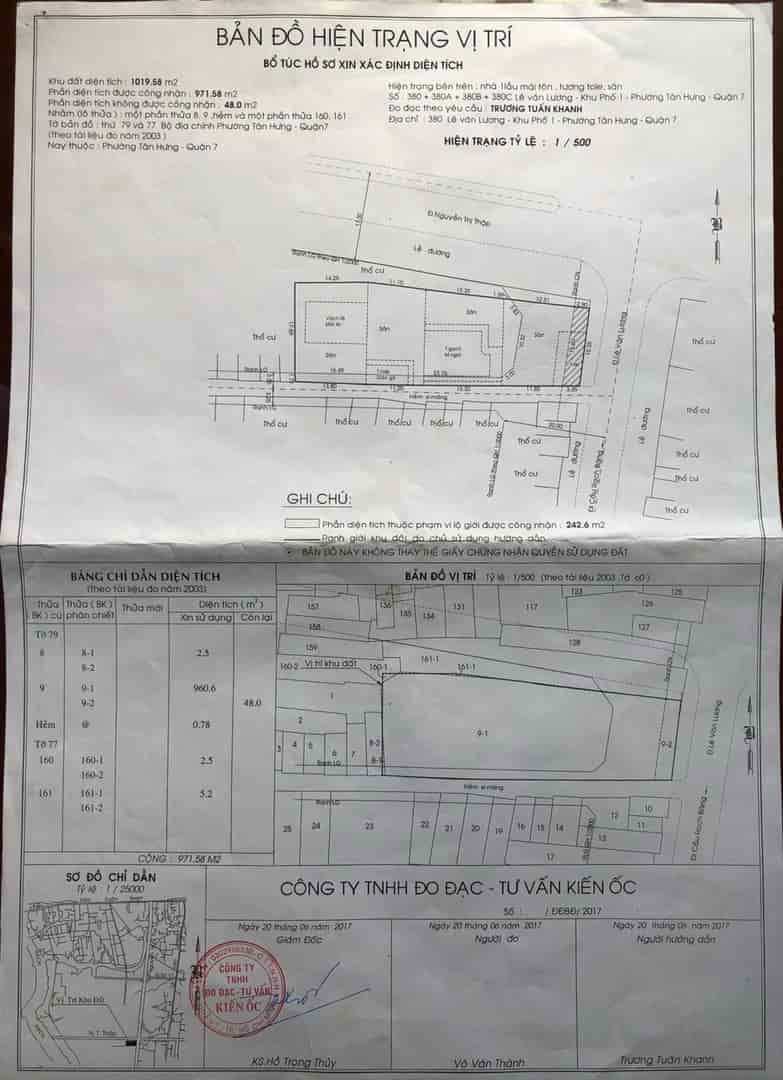 Nhà phố 15x52m MT Lê Văn Lương, Nguyễn Thị Thập đất CN 1000m2 full thổ cư