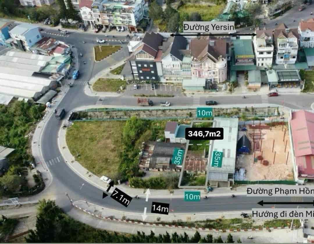 Bán đất 2 mặt tiền đường Phạm Hồng Thái, Đà Lạt, 346m2, 28 tỷ