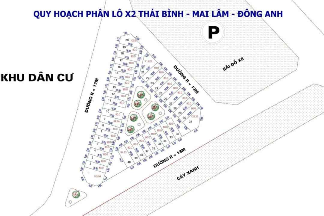 Bán đất đấu giá khu X2 Thái Bình, xã Mai Lâm, DT 1 lô 80m2, mặt tiền 5m, giá đầu tư
