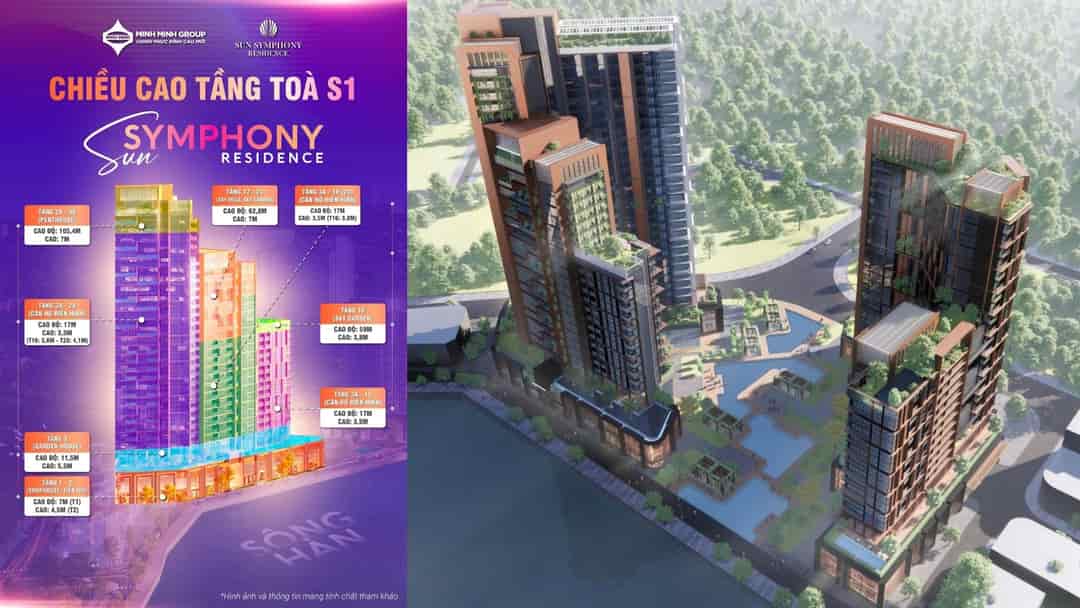 Độc quyền quỹ căn 2 ngủ Sun Symphony view sông Hàn, pháo hoa giá chỉ từ 4 tỷ, chiết khấu đến 19%