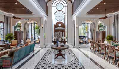 Biệt thự nghỉ dưỡng Cao Bá Quát, nội thất cao cấp xa hoa, phong cách kiến trúc Indochine