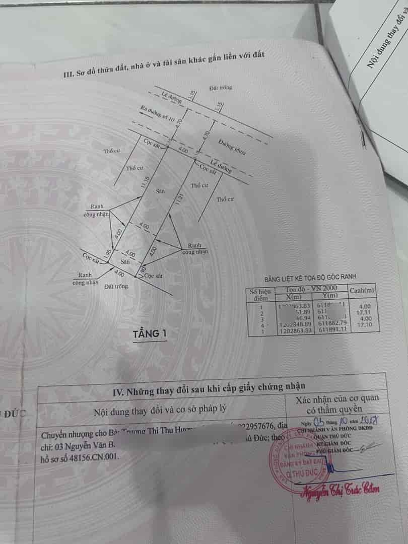 Bán đất linh xuân hẻm xe tải khu phân lô đường số 10, 70m2, thổ chỉ nhỉnh 3 tỷ