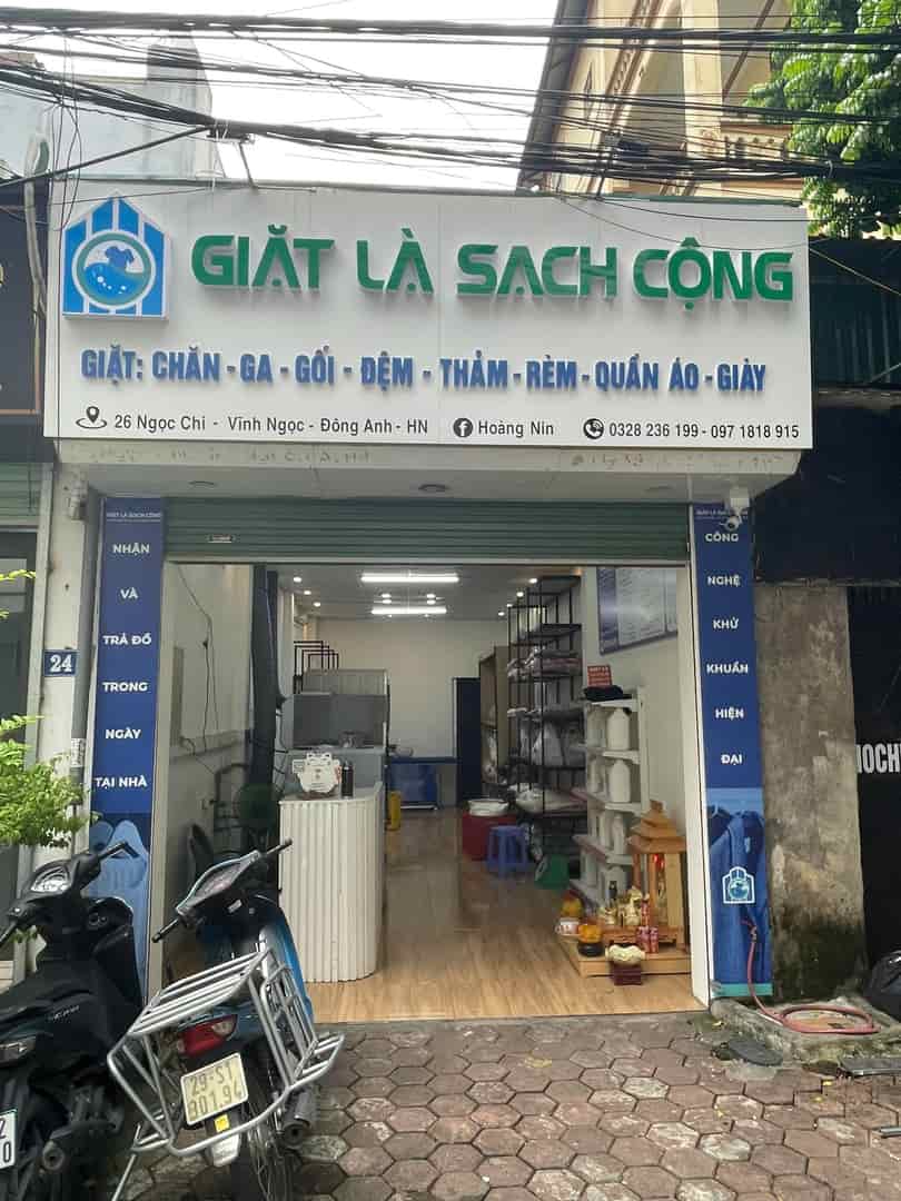 Cần sang nhượng quán giặt là sạch cộng vị trí  26 Ngọc Chi, Vĩnh Ngọc, Đông Anh, Hà Nội