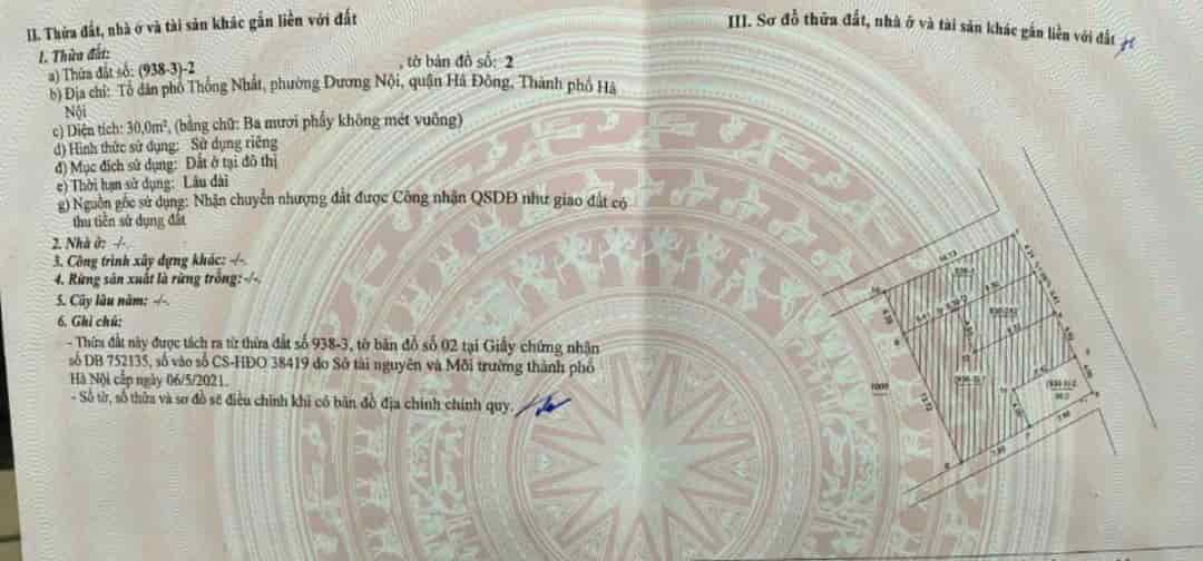 30m có nhà 2 tầng mới, trục chính kinh doanh, mặt phố La Nội, Dương Nội, Hà Đông