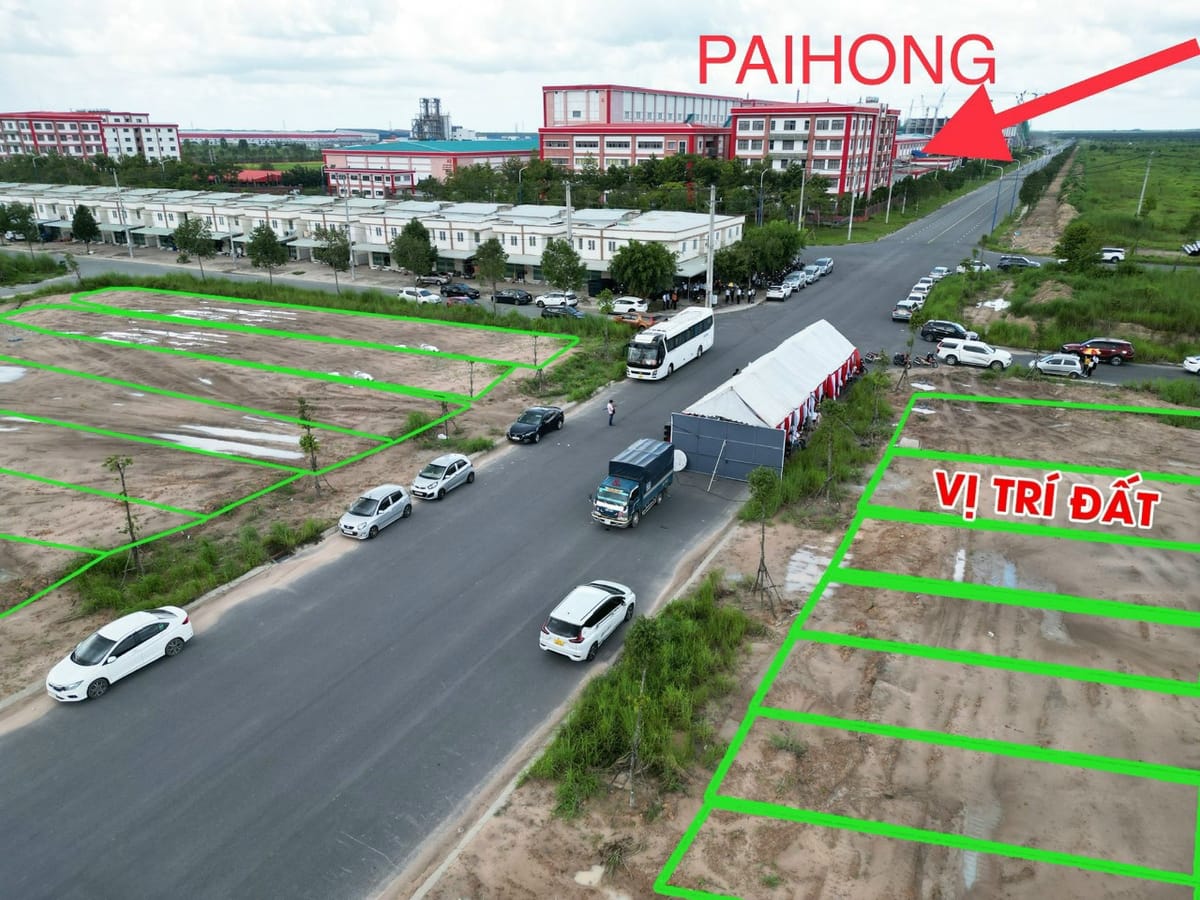 Đất nền đối diện công ty Paihong đang hoạt động tại KCN Bàu Bàng, Bình Dương