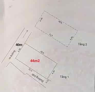 Nhà lô góc 40m ra mặt tiền Hoàng Diệu, 44m2, 2 tầng, 2.55 tỷ