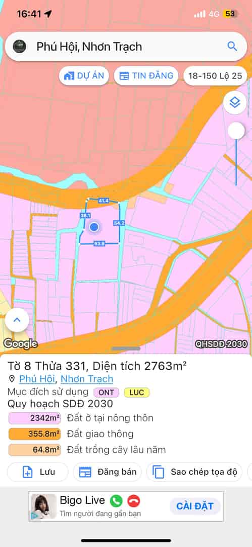 Siêu phẩm 2 sào 7 có 100m thổ cư vew 1 mặt đường 3 mặt suối tại Phú Hội Nhơn Trạch