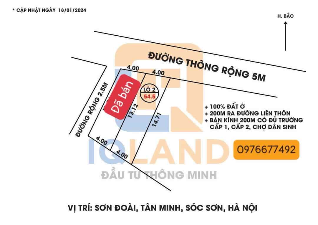 Giá cực rẻ tại Sơn Đoài, Tân Minh, ss ô tô đỗ cửa chỉ hơn 600tr bao sang tên