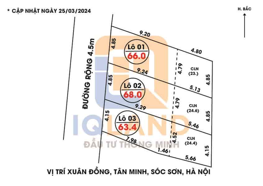 Tài chính hơn 600 triệu sở hữu ngay 66m tại Xuân Đồng, Tân Minh đường 4.5m cực thoáng