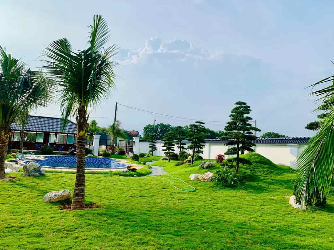 Trang trại nghỉ dưỡng Villa xây mới 1685m khu sinh thái Minh Trí-Sóc sơn 1685m2 siêu đẹp chỉ 7,x ti