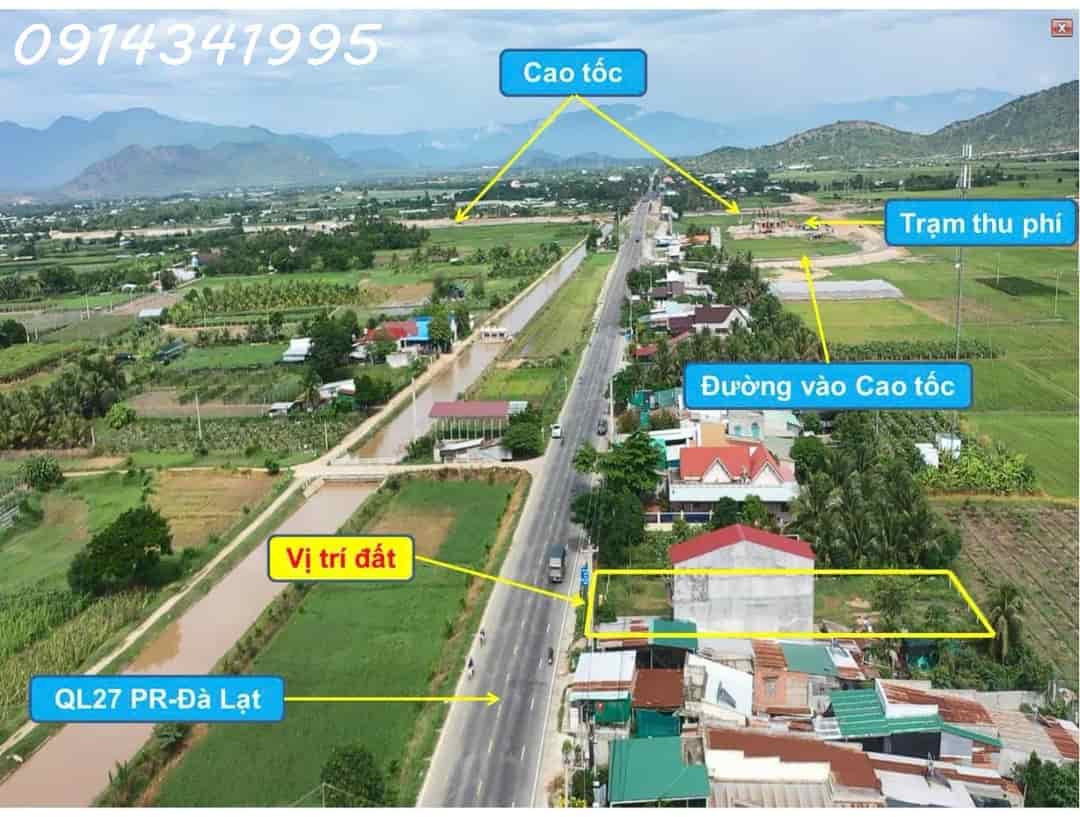 Nút giao cao tốc Cam Lâm Vĩnh Hảo. Mặt QL27A, 20x50m sân bay Thành Sơn 5km, QL1 6km