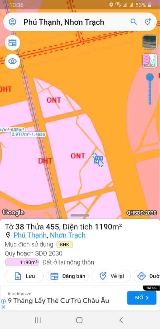 Bán đất ở xã Phú Thạnh, Nhơn Trạch, Đồng Nai