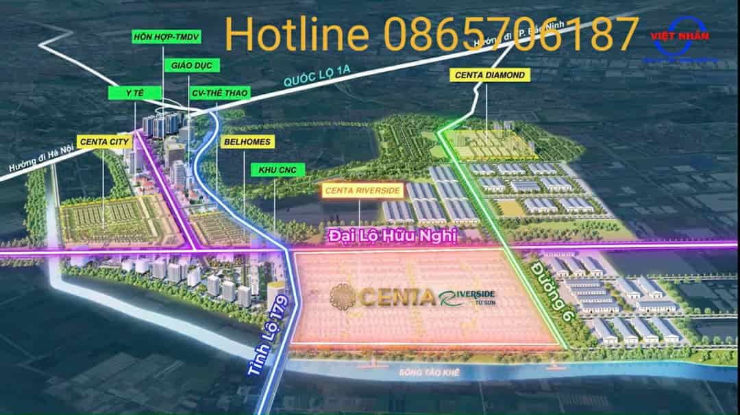 Bán BT Song Lập 180m2 tại KĐT Centa Riverside, cạnh Long Biên, Gia Lâm, sở hữu chỉ với 3 tỷ