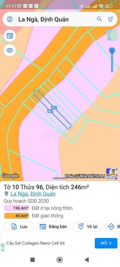 Chính chủ bán gấp đất sổ hồng riêng giá rẻ trung tâm La Ngà, Định Quán