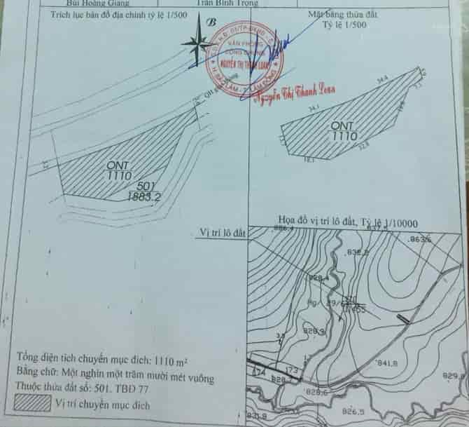 Chính chủ đất thổ cư 1110m2, tổng 1883.2m2, tại Bảo Lâm, Lâm Đồng sổ đầy đủ
