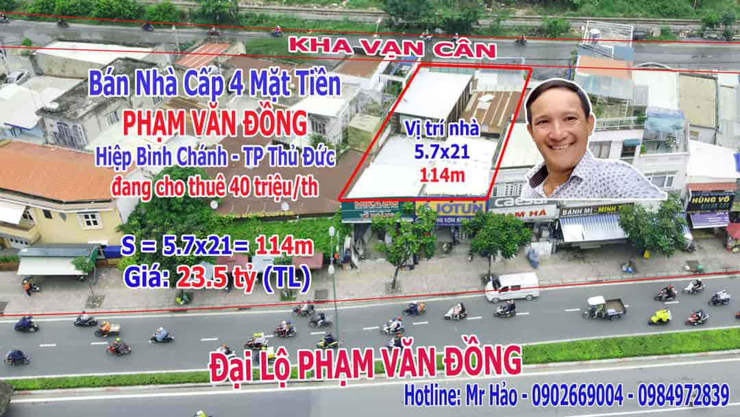 Bán nhà cấp 4 mặt tiền Phạm Văn Đồng, Hiệp Bình Chánh, Thành phố Thủ Đức