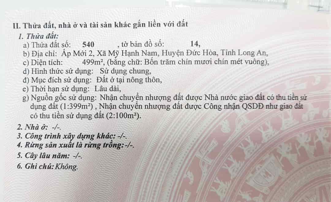 Chính chủ cần bán lô đất vị trí đẹp tại Long An