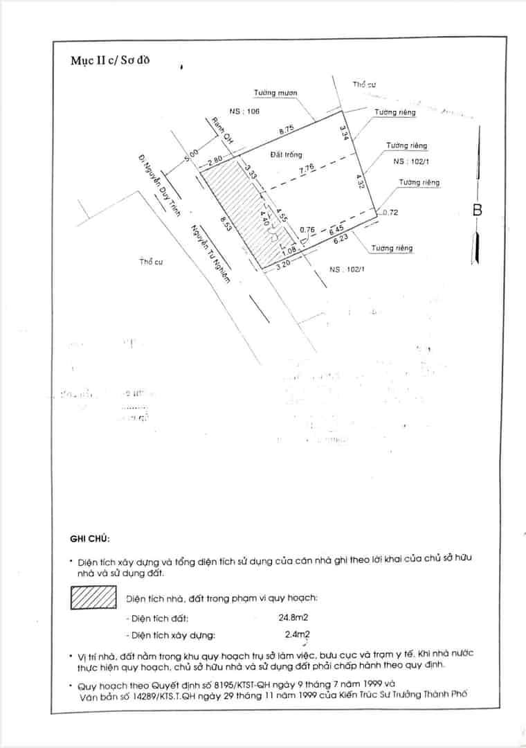 Bán nhà mặt tiền 104 Nguyễn Tư Nghiêm quận 2 cách Nguyễn Duy Trinh tầm 100m đg ôtô 2 chiều nhà 1L ngang 8.53m