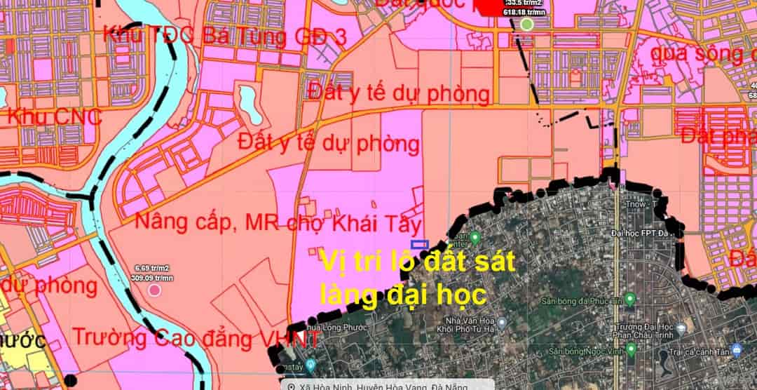 Bán đất Hòa Quý sát làng đại học ngang 4.6m nở hậu đường ô tô thông Mai Đăng Chơn và Lưu Quang Vũ nhỉnh 900tr