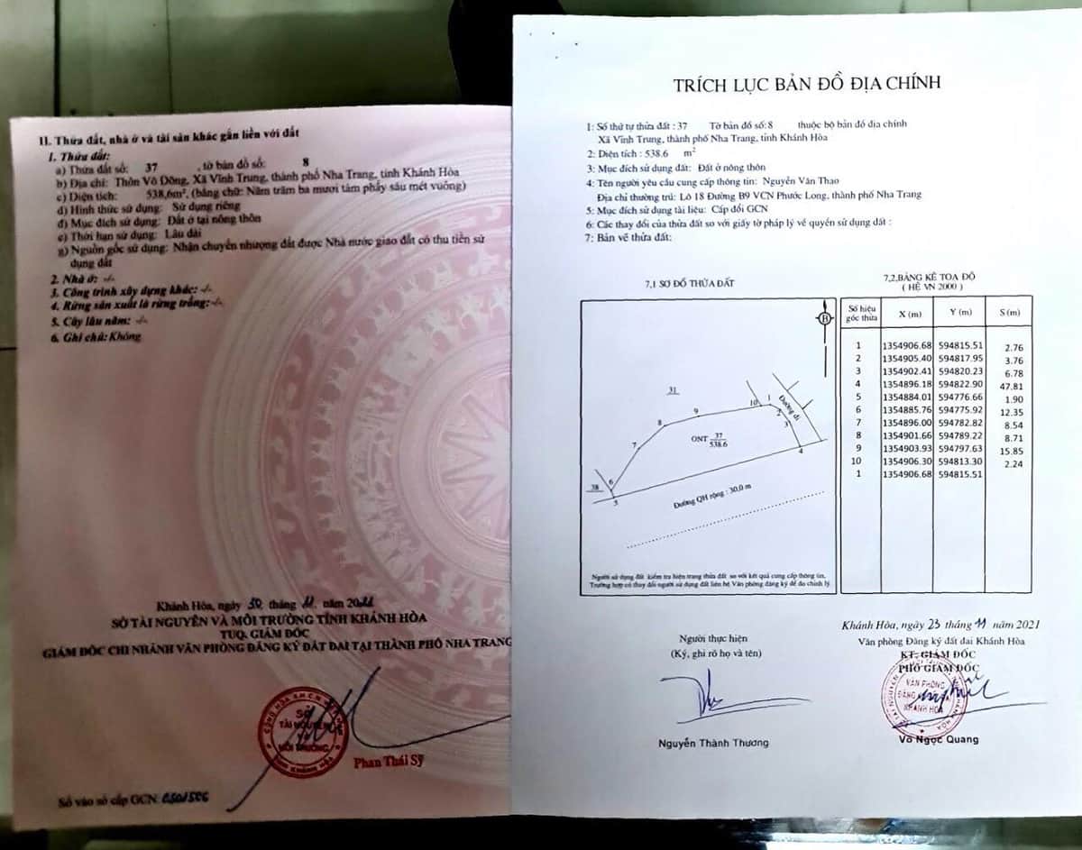 Bán 538m full thổ sát vng và 23 10 giá đổ nợ Vĩnh Trung Nha Trang 2MT