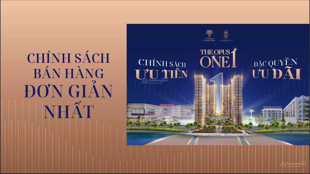 Phân Phối Chính Thức Dự Án The Opus One - F1 Chủ Đầu Tư Vinhomes.