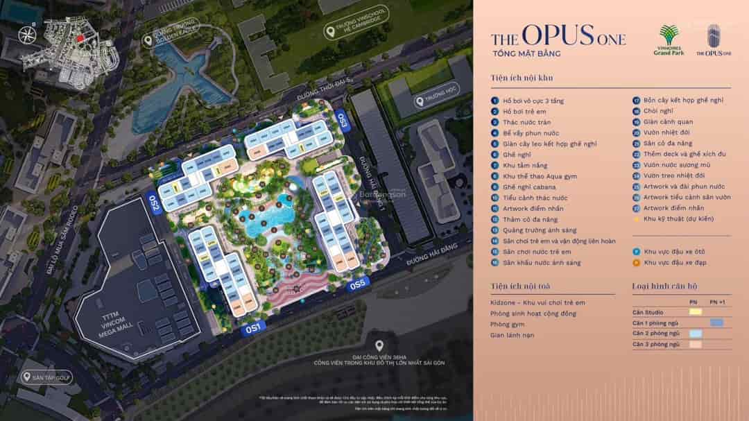 Thông tin 30 căn hộ 3PN tại The Opus One, VinHomes, Quận 9