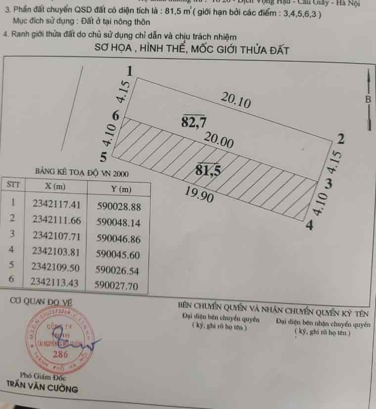 81,5m2 bìa làng đường Yên Đường 6m, giá 2 tỷx, thông tin mặt tiền 4.10m.