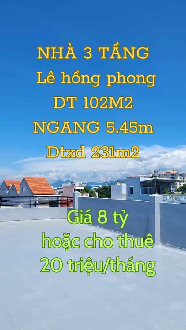 Nhà 3 tầng mặt tiền Lê Hồng Phong Nha Trang 102m2 có 4pn 4wc