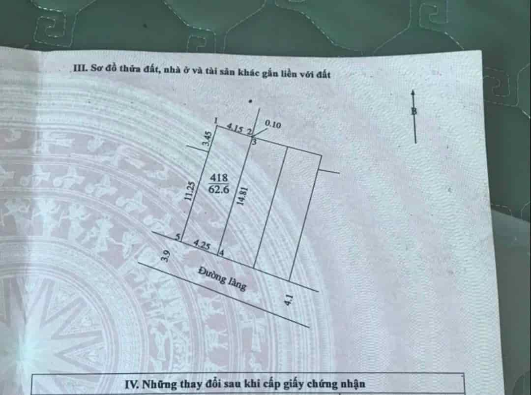 Sốc hạ nhiệt lô đất 62.6m giáp Chúc Sơn, diện tích 62.6m, đường ô tô thông vòng quanh