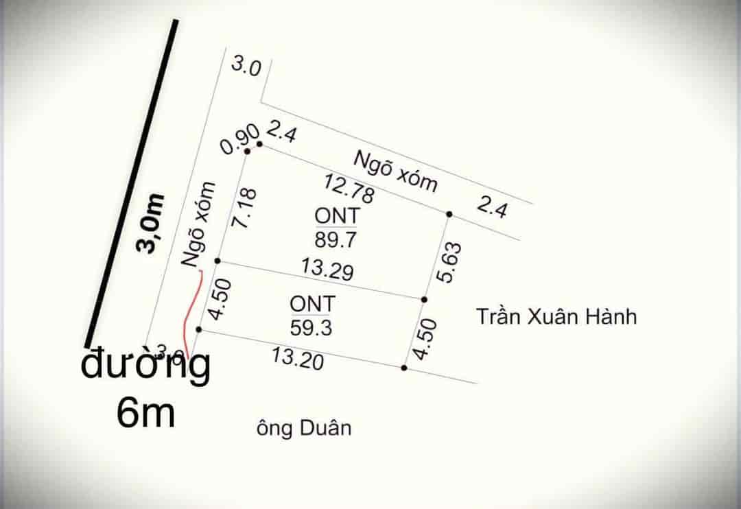 Hàng F0 cắt bán 59,3m2 đường 2 ô tô tránh nhau trung tâm Chúc Sơn, diện tích: 59,3m, đường 2 ô tô tránh