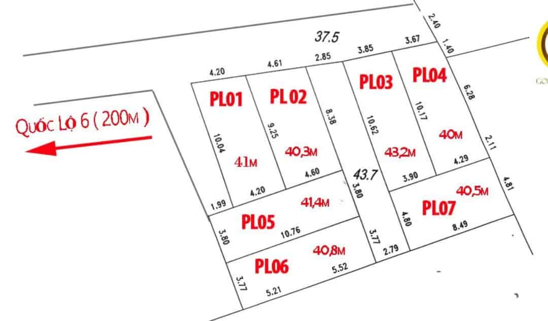 Chỉ hơn tỷ xíu có ngay dt 41.4m đất gần QL6, thuộc xã Đông Phương Yên, Chương Mỹ,  sẵn sổ đỏ