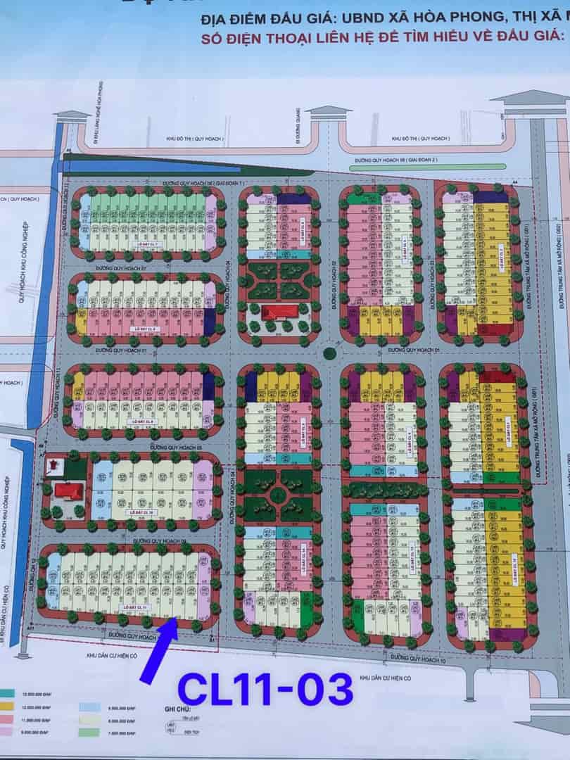 Cần bán lô giãn dân Hoà Phong, Mỹ Hào CL 11-03, giá rẻ nhất khu đấu gia