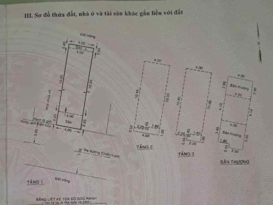 Bán nhà đường Chiến Lược trệt 3 lầu 4x13m, hẻm 6m gần chợ Bình Trị Đông.