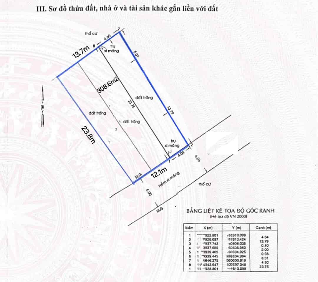 Bán đất trống full thổ, HXH 8m Trần Bá Giao, ngay chợ Gò Vấp, 13.7x24m, giảm 29.5 tỷ.