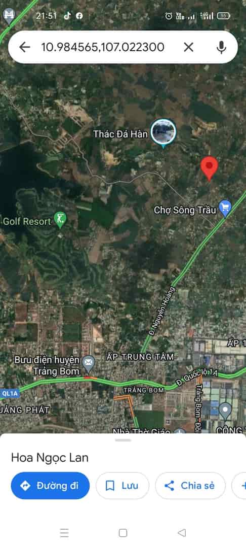 Bán nhanh lô đất sổ đỏ full thổ cư tại xã Sông Trầu, huyện Trảng Bom, Đồng Nai