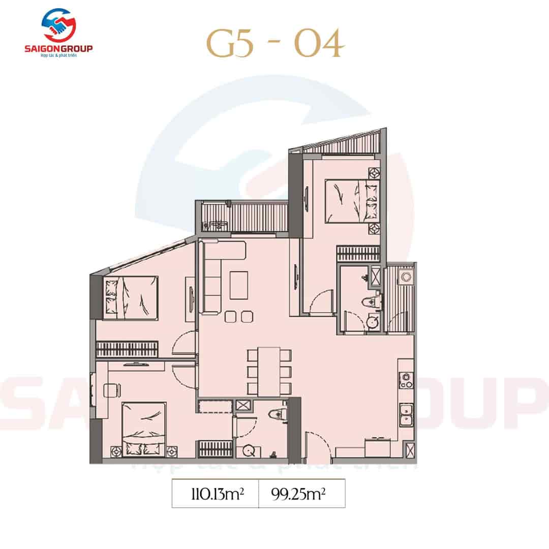 Bán căn hộ 99m2 tòa G4, G5 bc hướng ĐNLe Grand Jardin Sài Đồng, Long Biên