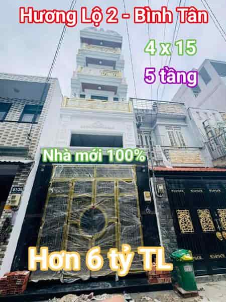 Nhà mới đẹp, 4 tầng, Hương Lộ 2, Bình Tân, nhỉnh 6 tỷ