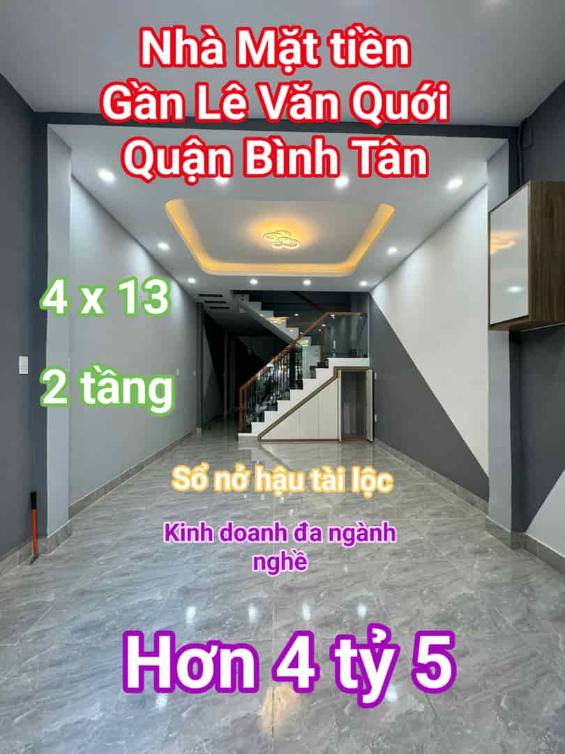 Nhà mặt tiền gần Lê Văn Quới Bình Tân 51m2, 2 tầng, nhỉnh 4 tỷ 5