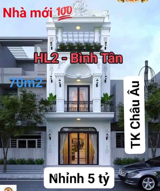 Nhà mới Hương Lộ 2, Bình Tân, 3 tầng, 70m2, 5 tỷ xíu