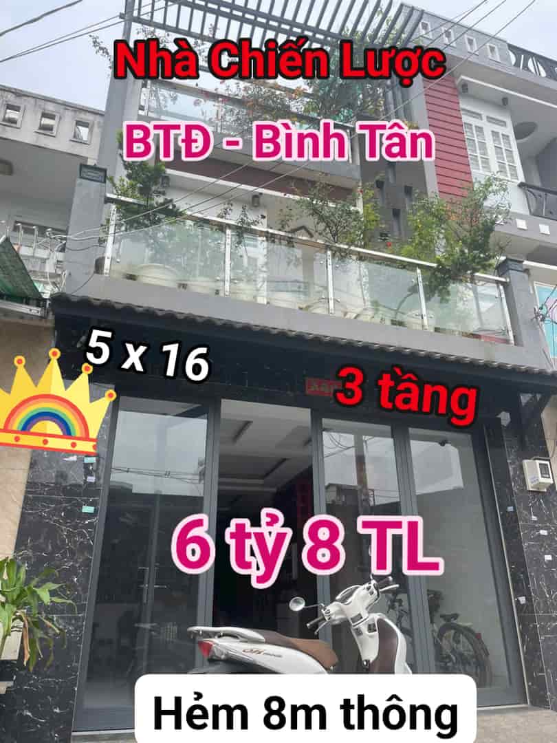 Nhà 3 tầng 80m2, 5x16m, Chiến Lược, Bình Tân, nhỉnh 6 tỷ 5