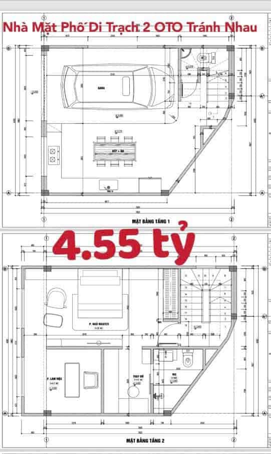 Bán nhà nguyên căn Di Trạch 42m2, 4 tầng, mặt tiền lớn, cất ô tô trong nhà, kinh doanh đỉnh.