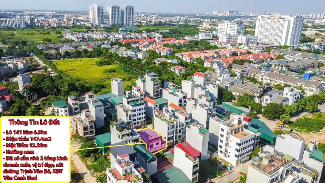 Bán nhà đất dịch vụ vân canh 6.9ha, 147m*2tầng khu phân lô ôtô chạy quanh kinh doanh mạnh.