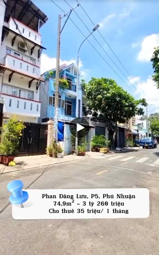 Bán nhà Phan Đăng Lưu, P.5, Q.Phú Nhuận, giá 3 tỷ 260, hẻm xe hơi, 74m2