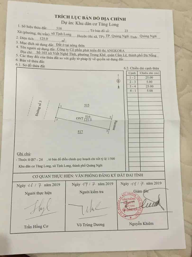 Bán đất kdc Tăng Long Angkora đường 17m, 125m2 SHR giá 1 tỷ 320tr thương lượng