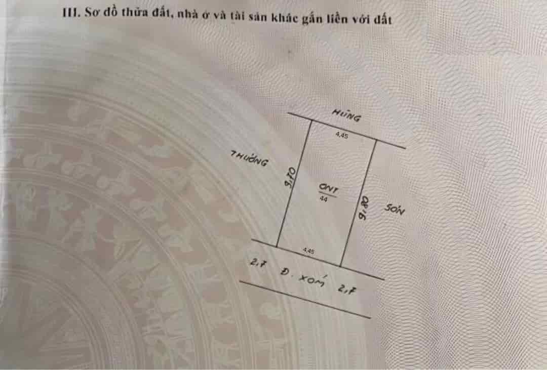 44m2 đất Phượng Đồng, đường 3m thông ô tô, gần đại học thể thao, giá 890tr