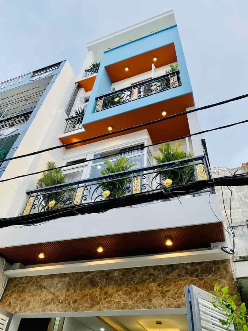 Chủ kí gửi nhà 50m2 xây 4 tầng Nguyễn Thị Nhuần, Q12, gần ngã tư ga, hẻm 6m, cho thuê 8tr/tháng, sổ riêng.