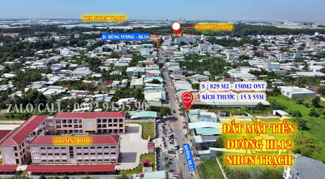 Cần bán nhanh nền đất thổ cư mặt tiền đường Hương Lộ 12, Nhơn Trạch