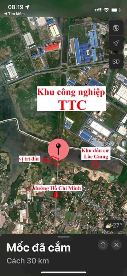 Cần bán hơn 8.000m2 đất mặt tiền đường Hồ Chí Minh, Chơn Thành tại huyện Đức Hòa, tỉnh Long An